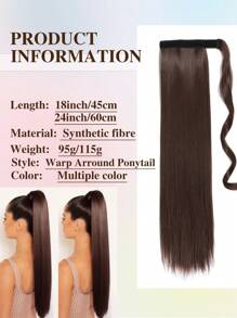 Straight Ponytail Extensions Synthetic Hair Wrap Around Ponytail Extension Heat-Resistant Wig For Women Synthetic Pony Tails Hairpieces Daily