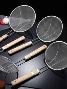 1pc/3pcs 15.8in/40cm Stainless Steel Slotted Spoon, Strainer Ladle, Kitchen Cooking Utensils For Drain, Fry, Strain, Scooping Perfect For Home, Cooking, Baking, Serving In Kitchen, Restaurants, Hotels
