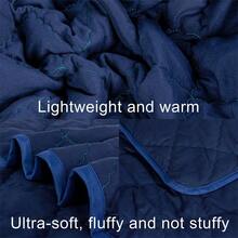 1PC Comforter, Lightweight And Warm Solid Color Quilte - Navy Blue - View 3