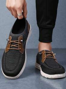 Zapatos casuales tipo mocasín hechos a mano de alta calidad para hombre, con suela tejida transpirable y de base suave, diseño de slip-on