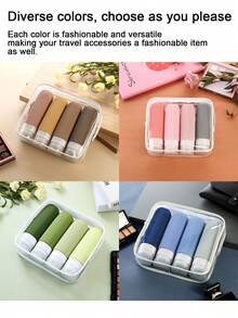 Travel Essentials 4 Pieces Cosmetics Sub-Package Travel Suit Lotion Shampoo Shower Gel Hose Bottle Macaron Flip Squeeze Bottle Travel Suit Portable Sub-Package Suit Empty Bottle Lotion Shampoo Hose Home Bathroom Decor Fall Decor Back To School