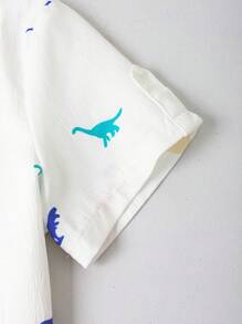 Conjunto de 2 piezas de camiseta y pantalones cortos con estampado de dinosaurio para niños en verano
