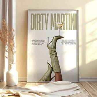 1 st, Väggkonst, Vintageposters, Here We Go! Dirty Martini | Väggkonst | Konsttryck | Heminredning | Martinitryck | Cocktailposter | Barinredning | | Modern Vintage |, Vardagsrumsinredning, Sovrumsinredning Estetisk, Inflyttningspresent, Ramlös
