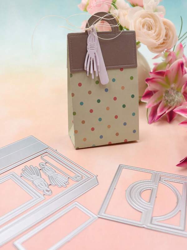 1-Piece Gift Box Style Metal Cutting Die Scrapbook Cutting Mold Suitable For Card Making DIY Production Holiday Card Album Making Craft Decorations.