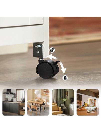 SoBuy Serving Trolley Wheels, Kitchen Tray, Side Table, Rolling Kitchen, Living Room, Dining Room Ideal Single Kitchens, Cabinets Worktop, White, 68x85x38 Cm, FKW79 view 8