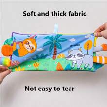 Soft Baby Book High Contrast Baby Toy, Touch And Feel Wrinkle-Free Cloth Book Baby Toy, 3D Animals, Made Of Fabric, Bright Colors, Christmas Stocking Filler Gift For Newborn Boys And Girls 0-6-12 Months