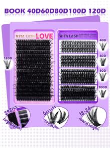 RITALASH RITALASH 640pcs/800pcs D Curl Individual Cluster Lashes 17 Styles Book Clusters DIY False Eyelash Extension Mix Length Natural And Comfortable False Eyelashes At Home For Daily Life&Dates And Party