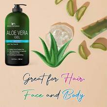 Gel de Aloe Vera - Hecho con 100% Aloe Orgánico Infundido con EGF, Células Madre, Aceite de Romero - Hidratante Natural para Rostro, Body y Cabello. Para Quemaduras de Sol, Acné y Granitos. 16.9 Fl Oz - Aceite de romero + EGF - Ver 4
