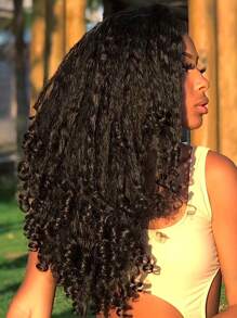 Afro Curly U Part Wig For Black Women Synthetic Kinky Straight U Part With Bouncy Curly Ends Glueless Out Clip In Synthetic Half Wigs For Black Women