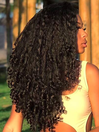 Afro Curly U Part Wig For Black Women Synthetic Kinky Straight U Part With Bouncy Curly Ends Glueless Out Clip In Synthetic Half Wigs For Black Women