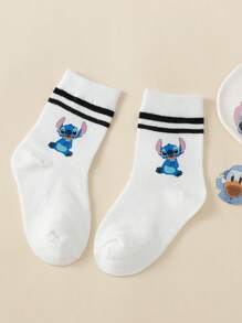5 Paar Kinder weiße Socken mit bedrucktem Strickmuster, knöchelhoch, unisex