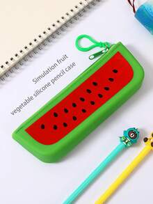 1PC Simulation Fruit And Vegetable Silicone Pencil Case, Creative Coin Purse, Key Pouch, Student Supplies, Fashion Items, Ideal For Gifts, Back To School, School Supplies, Pencil Pouch, School Bag - Multicolor - View 19