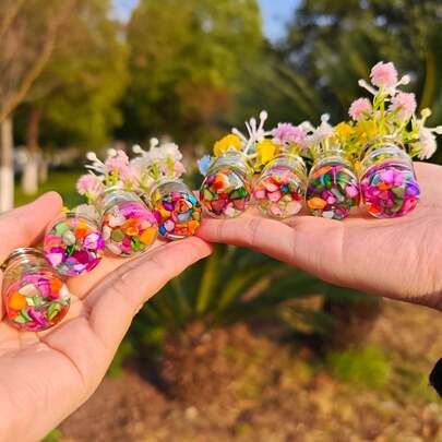 10 pezzi di fiori in vaso luminosi in miniatura per casa delle bambole, vasi per fiori in miniatura, piante artificiali idroponiche in miniatura