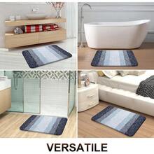 New OLANLY Bathroom Rug Set 2 Piece, Soft Absorbent Microfiber Bath Rug Set, Non-Slip, Machine Wash Dry, Plush Shaggy Bath Mats For Bathroom (30"X20"+24"X16", Dark Blue) - 深藍色 30 英寸 x 20 英寸 + 24 英寸 x 16 英寸 - View 8