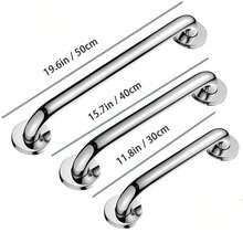 1个11.8英寸/19.6英寸不锈钢扶手，浴室安全无障碍淋浴浴缸把手支撑，浴室配件，浴室工具 - 銀色 - 查看 14