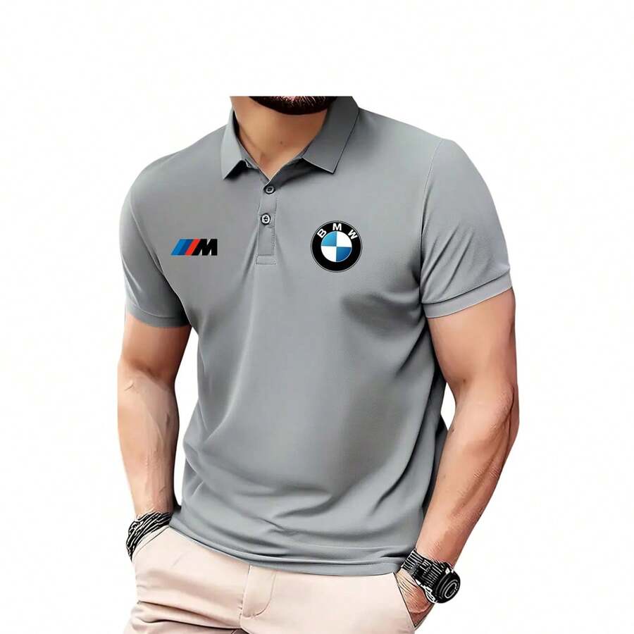MHP BMW Men's Polo Shirt, Sporty And Sophisticated Style, Premium Mesh, 3-Button Closure - Xám - Xem 1