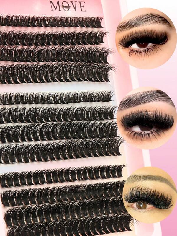 240 Cluster DIY False Eyelashes, 30D+40D+50D Lashes, Mixed Length 10-16mm, D Curl, Natural Look, Super Thick, Hypoallergenic, Beginner-Friendly, Reusable For Cosplay And Everyday Wear, Everyday Makeup|Natural Look Lashes|Reusable Lashes, Eyelash Extensions - Large Capacity Clustered False Eyelashes
