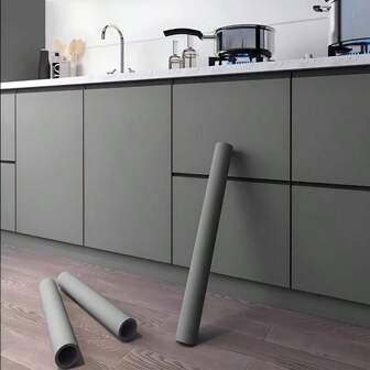 1 Roll Matte Gray Contact Paper Self Adhesive Vinyl Film Wrap Wallpaper Home Decor Living Room Cabinet Bedroom Wallpaper Decorative Wall Art Fall Kitchen Decor