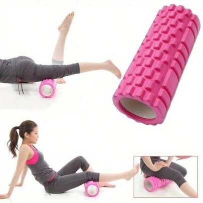Mini rouleau de yoga multifonction en mousse EVA - Conception creuse avec plusieurs densités, convient pour le yoga, le fitness, la relaxation musculaire, disponible en rose/bleu/noir/violet