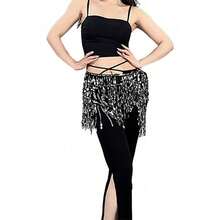 女款肚皮舞臀裙肚皮舞流苏腰链波西米亚臀巾裙新款亮片腰带演出腰巾 - 彩色 - 查看 7