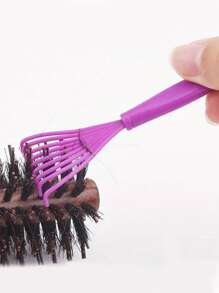 3 Peças/Conjunto Ferramentas de Limpeza de Pente - Limpador de Pente, Pente com Cabo de Plástico, Escova para Remover Resíduos de Cabelo, Ferramentas de Salão e Cabeleireiro