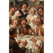 1pc Wall Arts Posters Optional Frame Vintage Classic Oil Painting Decorative Hanging Paintings, Many Characters, Decorative Oil Paintings.