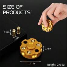 1 pieza Revolver Spinner - Plataforma giratoria de revólver - Juguete de aleación de metal puro - Juguete antiestres - Regalo perfecto - Regalo para fans de lo militar - Adorno de escritorio