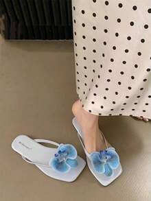 2 件可拆卸 DIY 鞋配件，时尚优雅的鸢尾花装饰，蓝色、粉色、绿色、香槟色、紫色，适合高跟鞋、凉鞋、平底鞋，适合婚礼新娘鞋、派对、海滩、旅行 - 藍色 - 查看 3