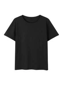 Women Sports Knit Tees & Tanks - 黑色 - 查看 2