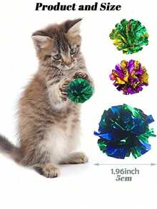 Pet Cat Self Hi Toy Plastic Colorful Spring Jumping Teasing Cat Toy Cat Supplies Cat Noise Paper/Cat Spiral Spring, Cat Colorful Scallion Flower Ball Toy, Creative Toy, To Kill Time And Maintain Health, Used For Patting, Biting, Hunting, Happy Cat Toy, Valentine's Day, Gift For Pet Cat/Dog - Multicolor - View 12