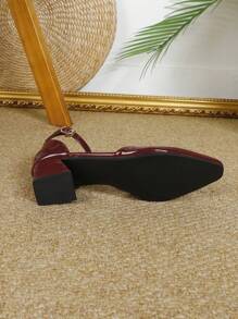 Nouveaux sandales de mode d'été pour femmes, chaussures à talons hauts rouges bordeaux, chaussures femme à talons épais confortables, mules avec nœud décoratif à talon moyen, chaussures d'été transparentes, sandales plateforme Babies à bout fermé