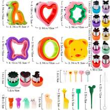 1/2/4/12 szt. foremka do kanapek z kreskówek, foremka do kanapek, foremka do ciastek, foremka do owoców i warzyw, szczypce do żywności Bento Box, dinozaur, gwiazda, kwadrat, w kształcie serca, odpowiednia do kuchni, jadalni, aktywności na świeżym powietrzu, spotkań, przyjęć, majsterkowania, akcesoriów kuchennych i niezbędnych artykułów do jadalni na świeżym powietrzu - Wielokolorowe - Zobacz 5