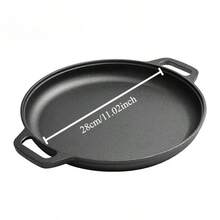 1pc Multi-Functional Cast Iron Skillet - Nonstick For Pizza, Grill, Pancake, Compatible With All Stoves, Ideal For Home Kitchen And Outdoor Cooking - Black - View 14
