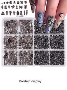 12pcs/Set Mixed Flat Nail Art Rhinestones Decor, Nail Jewels For DIY Nail Jewelry, Phone Case, Cup, Hair Accessories, Face Gems