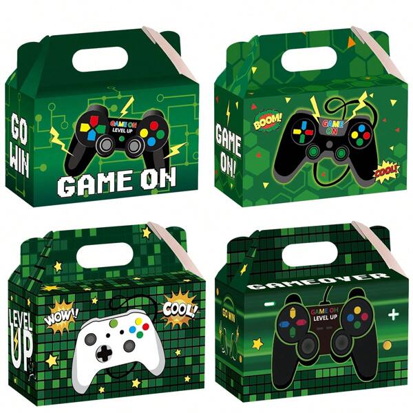 Caja de fiesta para juegos - 8/12/16/24 piezas Caja de regalo de caramelos y decoraciones para fiestas de cumpleaños, esports y realidad virtual de 6 x 3 x 3.5 pulgadas.