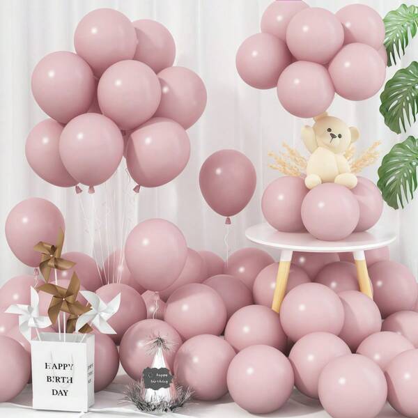 60 globos rosados de estilos bohemios de 5/10 pulgadas, globos rosas rústicos, rosas nude, globos rosas vintage de 5 pulgadas para decoración de cumpleaños, bodas, de regreso a la escuela, útiles escolares y decoración del hogar