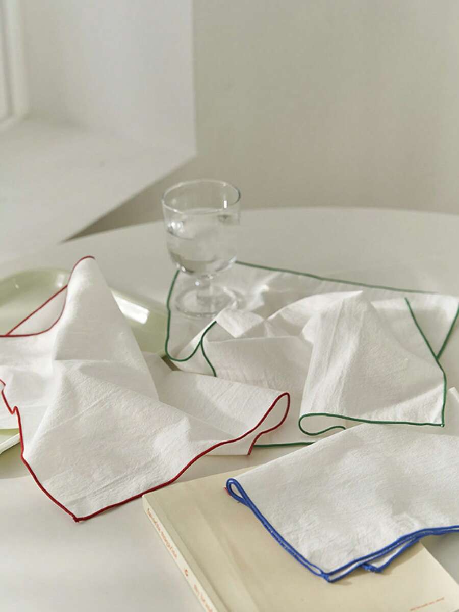 6/12/240件装复古欧式风格纯色防皱餐巾，40*40厘米，婚礼派对节日装饰桌布和餐巾 - 彩色 - 查看 1