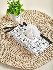 1 pieza/2 piezas Bolsa portátil para toallitas húmedas, Estuche para transportar toallitas húmedas para bebé, Dispensador de toallitas húmedas con tapa abatible y resellable, Caja de almacenamiento práctica para pañuelos - Multicolor - Ver 11