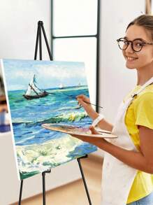 1 Stück Staffelei für Schilder Sofortanzeige - Faltbare tragbare Bodenständer-Staffelei für Hochzeitsschilder und Poster-Displays, Künstler-Sofort-Stativ - mit Tragetasche, Geschenke Schwarz. Heimdekoration Schulanfang Raumdekoration Schulmaterial