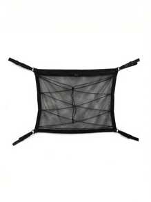 Black Car Ceiling Cargo Net, Reinforced Load-Bearing & Non-Sagging Dual-Layer Mesh Car Roof Storage Organizer, Car Ceiling Cargo Net, Car Roof Storage Organizer For Long-Distance Travel & Camping, Interior Accessories, Car Supplies, Car Interior Accessories, Car Organizing Accessories