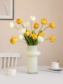 1pc Tulip Artificial Flowers, Real Touch Flower Pink Fake Flowers, Fake Tulip Flower Arrangement Bouquet Suitable For Home Office Wedding Decoration Artificial Plant Decoration