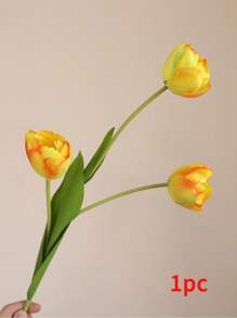 1pc Tulip Artificial Flowers, Real Touch Flower Pink Fake Flowers, Fake Tulip Flower Arrangement Bouquet Suitable For Home Office Wedding Decoration Artificial Plant Decoration