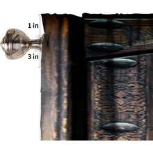 Rustic Wooden Board Valance Curtain Barn Door Blue Teal Vintage Wood Rod Pocket Valance Window Treatments 1 Panel Short Curtains For Kitchen Farmhouse Bathroom Bedroom 60 X 18 In - Barn Door-26 - View 6