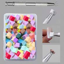 Set de esponjas para arte de uñas degradado - 8 esponjas mezcladoras de color - Cabezales de esponja de color reemplazables + Soporte de acero inoxidable - Crea fácilmente uñas/pedicuras degradadas - Adecuado para fiestas y uso diario, Suministros para uñas, Herramientas para uñas, Herramientas para arte de uñas, Vuelta al colegio, Uñas, Herramientas para uñas postizas