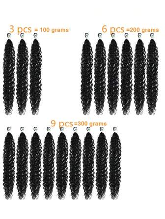 28inch 3pcs/100g Synthetic Hair Bulk Without Weft Natural Curly Hair Extensions Long Synthetic Jerry Curly Bundles Ombre Blonde Fake Hair For Women Heat Resistant Wave Suitable For Daily Vacation Festival Party Travel Wear