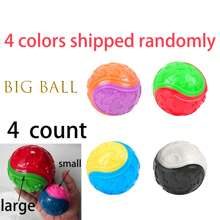 4 pelotas chillones para perro, que brillan en la oscuridad, de colores vibrantes, alto rebote, juguetes masticables para perros, pelotas chillones interactivas para jugar con las mascotas