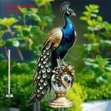 1 Stück 2D flache Acryl Blau Pfau Garten Dekoration Stab, Außenbeschilderung, Acryl Schild, geeignet für Ferien, Bauernhäuser, Rasen, Terrasse, Veranda, Hof, Pflanzendekoration, Einweihungsgeschenk