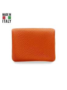 Billetera de mujer. Hecha en Italia. Fabricada en cuero genuino. Para viajes, viajes de negocios, vacaciones, trabajo. Estilo retro, de moda, popular. Ligera. Versátil. Disponible en múltiples colores. - D29 Naranja - Ver 3