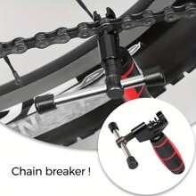 1pc Portable Stainless Steel Bicycle Chain Breaker Tool - Easy Dismantling Of Mountain Bike Chain, Outdoor Emergency Repair, Palm-Sized, Black Handle, Fast Long-Distance Ride Chain Separation, Ergonomic Handle Design, Bike Accessories