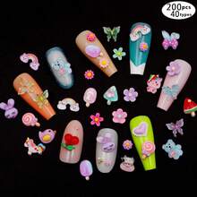 250pc 3D Nail Charms Set - Diverse Shapes &Amp; Colors For Acrylic Nails &Amp; DIY Crafts (#10) - #3 - View 4